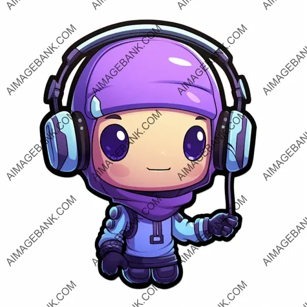 Simple Sticker Cartoon of a Baby