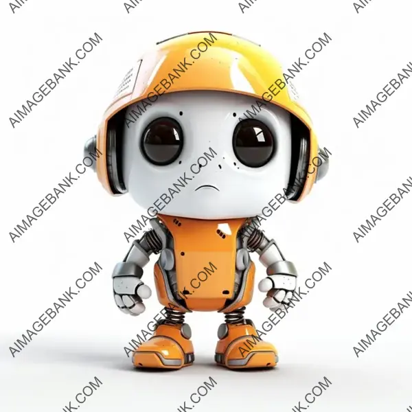 Colorful Construction Outfit on a Cute Baby Robot