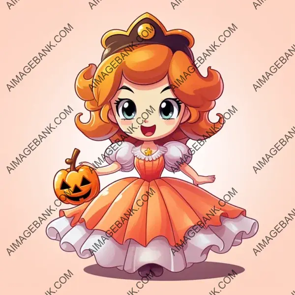 Princess Daisy Cartoon Character Isolated on White