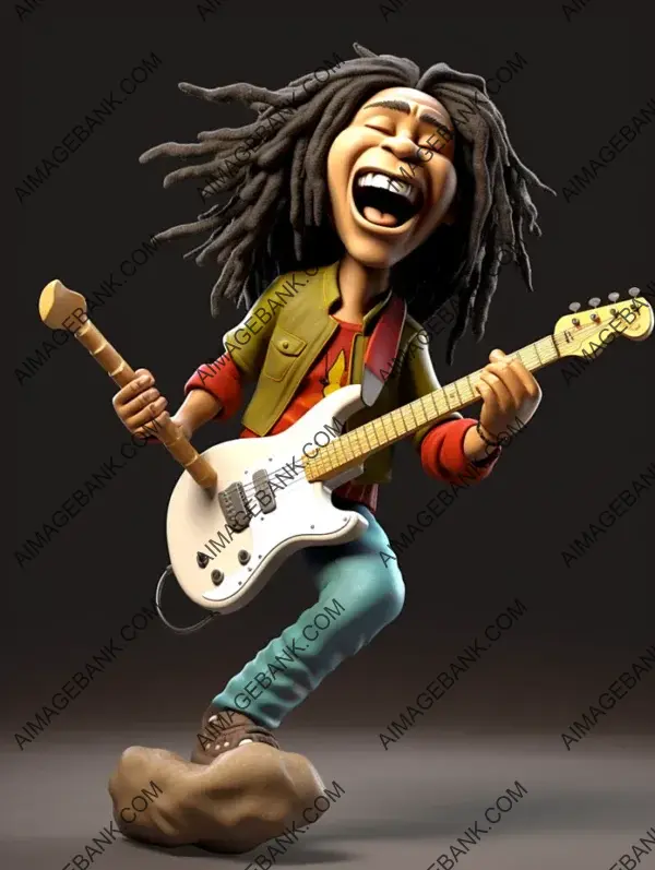 Bob Marley Caricature: 3D Jump and Play