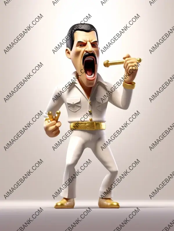 Freddie Mercury 3D Caricature: Full Body Fun