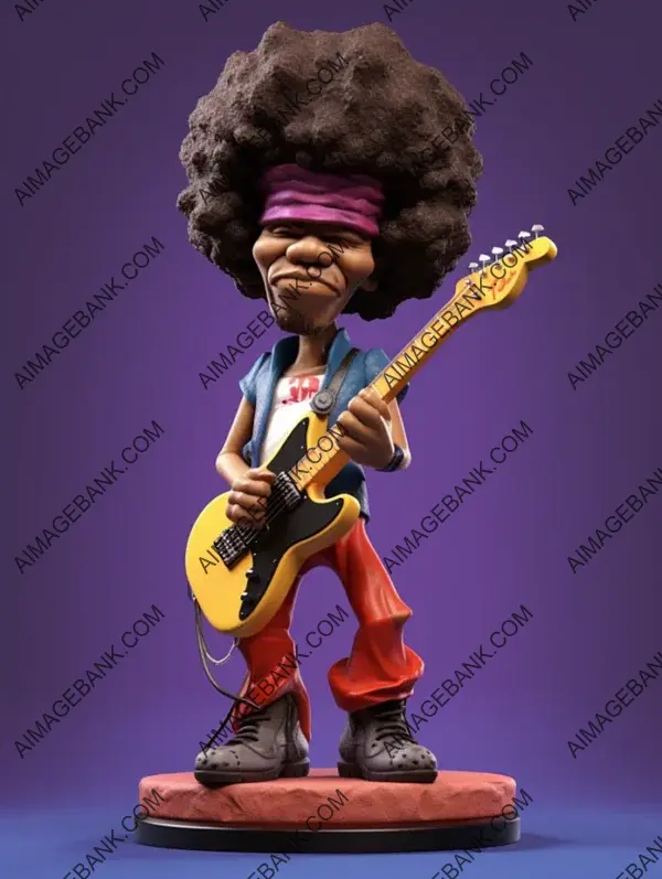 Jimmy Hendrix 3D Caricature: Full Body Groove