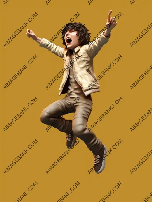 High-Energy Oliver Sykes in 3D Caricature