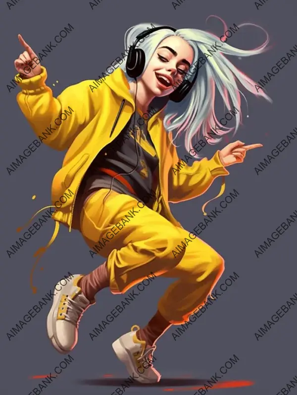 Billie Eilish Caricature: 3D Jump and Sing