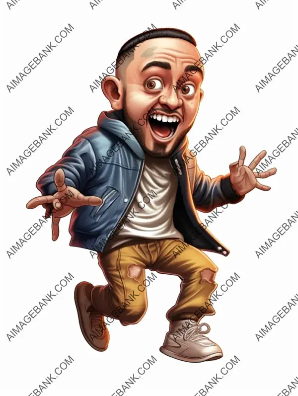 Mac Miller 3D Caricature: Vibrant Singing