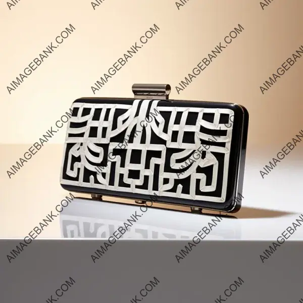 Rectangular Clutch in Iconic Black and White