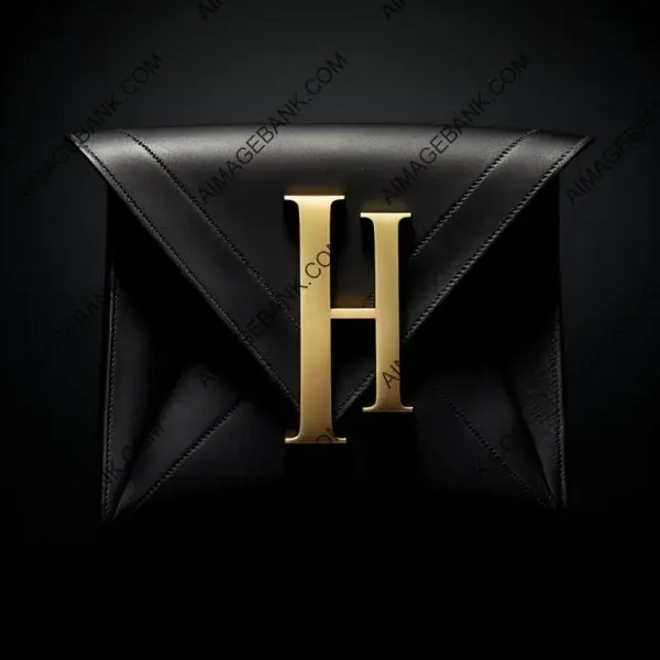 Big Letter as Shape: Black Suede Leather Handbag