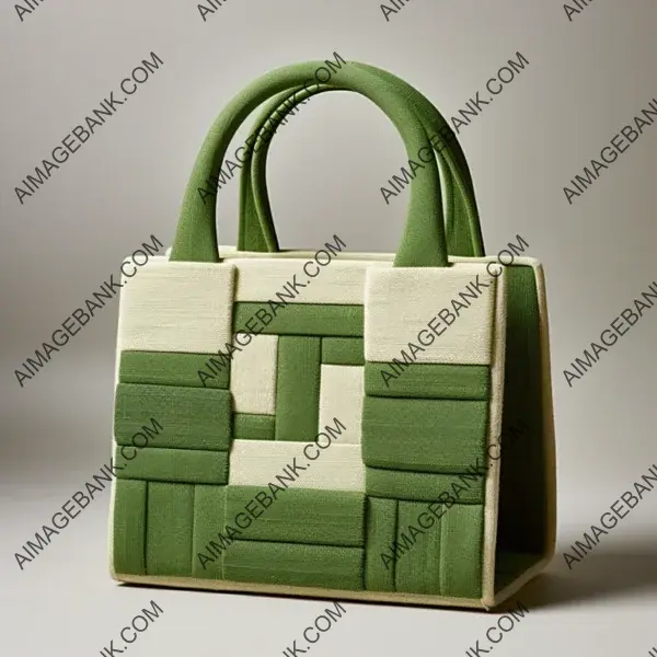 Coarse Linen Elegance: Rectangular Geometric Handbag