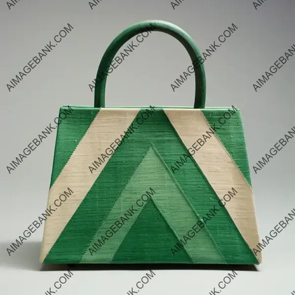 Geometric Square Chic: Rectangular Coarse Linen Handbag