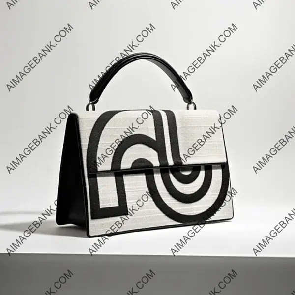 Rectangular Geometry: Chic Square Embroidered Handbag