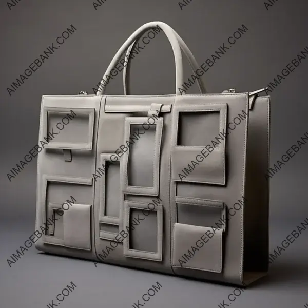 Oversize Monochrome Elegance: Rectangular Gray Handbag