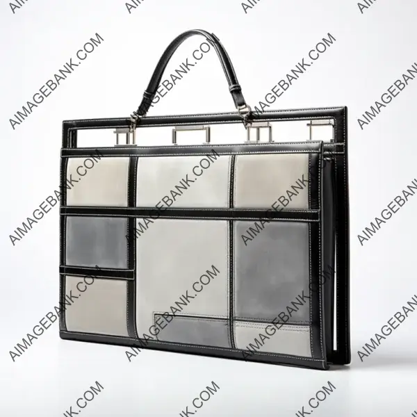 Oversize Monochrome Elegance: Rectangular Gray Handbag