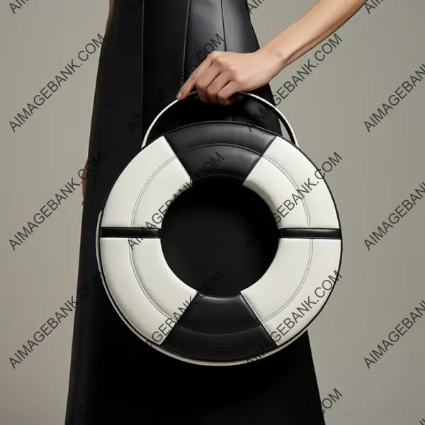 Oversize Circular Black and White Handbag