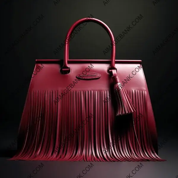 Chic Handbag with Elegant Thin Black Fringes