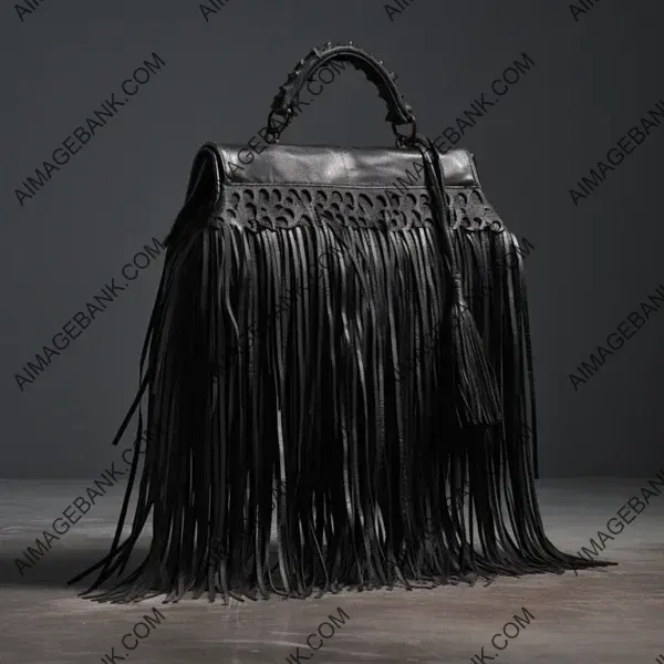 Make a Statement with a Handbag Featuring Unique Thin Black Fringes