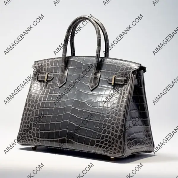 Embrace Luxury with Finest Grey Crocodile Leather Handbag