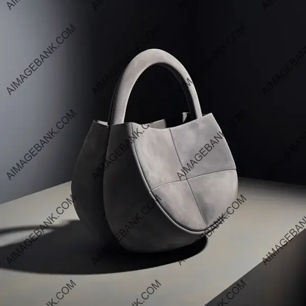 Inspired by gray suede: Roundish handbag