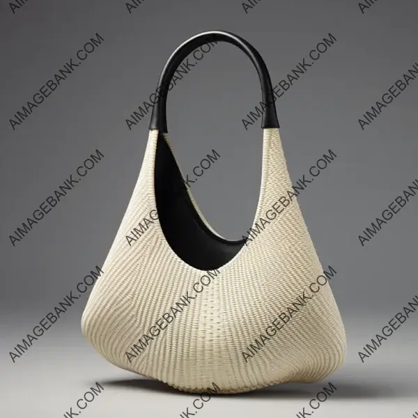 Geometrical Long Sisal Bag in White