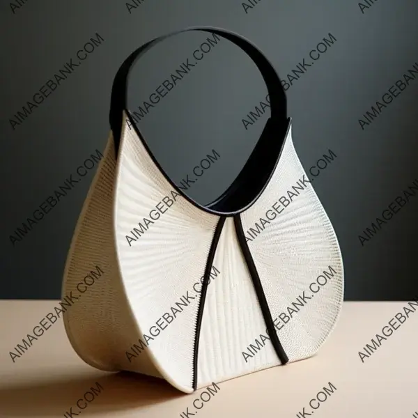 Elegant White Geometrical Sisal Bag