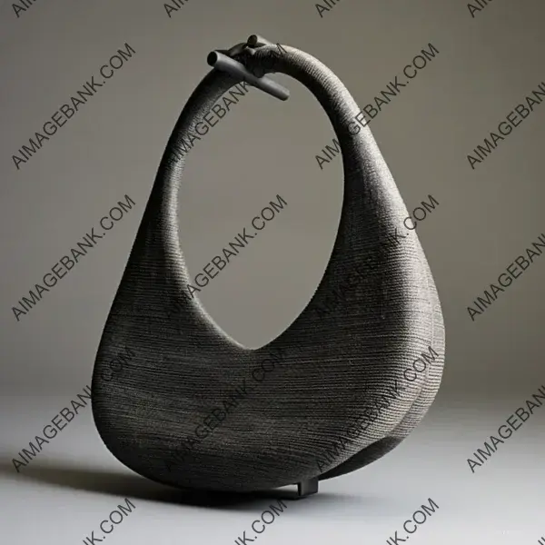 Grey Sisal Corbeille Bag with Artistic Touch