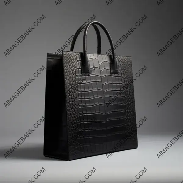 Modern Black Matte Tote Bag Featuring Simple Rectangular Form