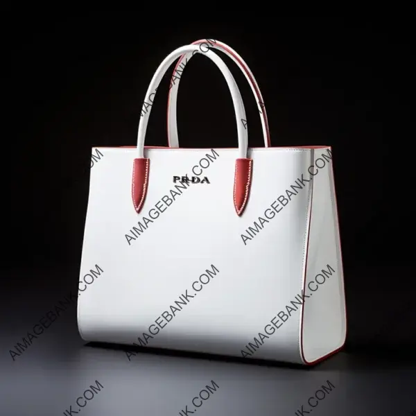 White Leather Tote Bag with Sleek and Minimalist Design