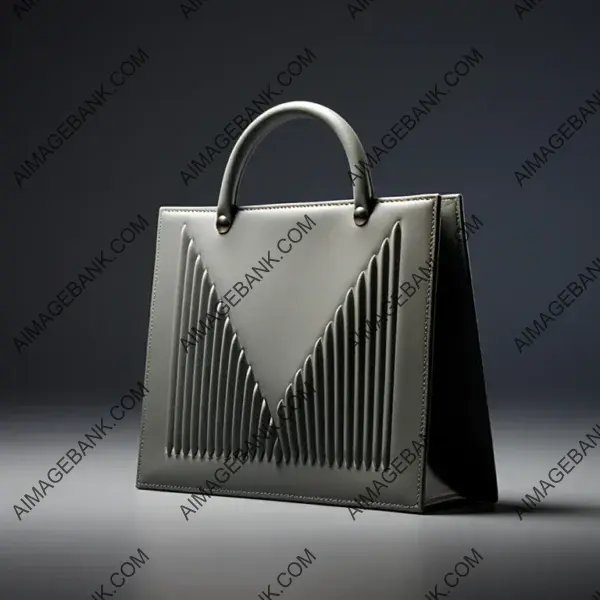 Unique Gray Leather Bag with Lucio Fontana&#8217;s Influence
