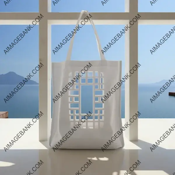 Trittico   Vertical White Tote Bag with Carlo Scarpa&#8217;s Stylish Design