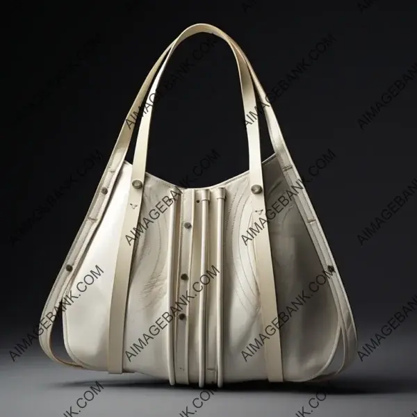 Chic Very Long Horizontal Rigid White Leather Bag