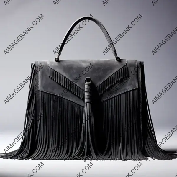 The Pinnacle of Style: Yv&#8217;s Grey Suede Fringes Bag