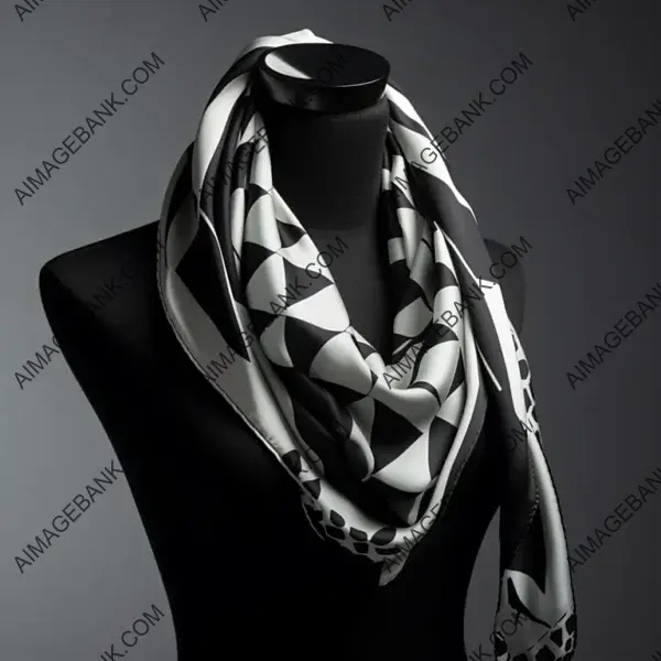 Foulard Elegance: Yves Saint Laurent Black and White