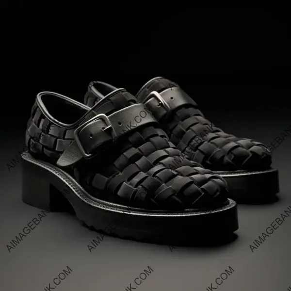 Imagined Footwear: Metal-Free, Bulky Black Leather