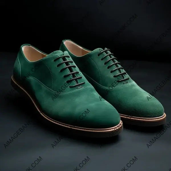 Elevate Your Look with Plain Green Suede Leather Shoes