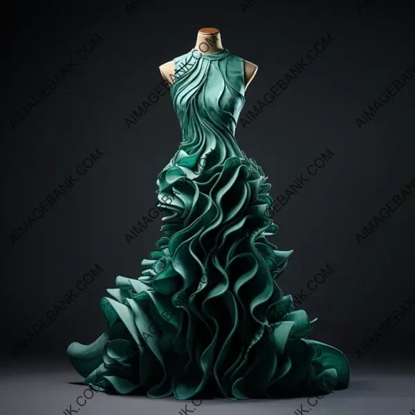 Three-Dimensional Jade Dress Texture: Unique Fashion Element