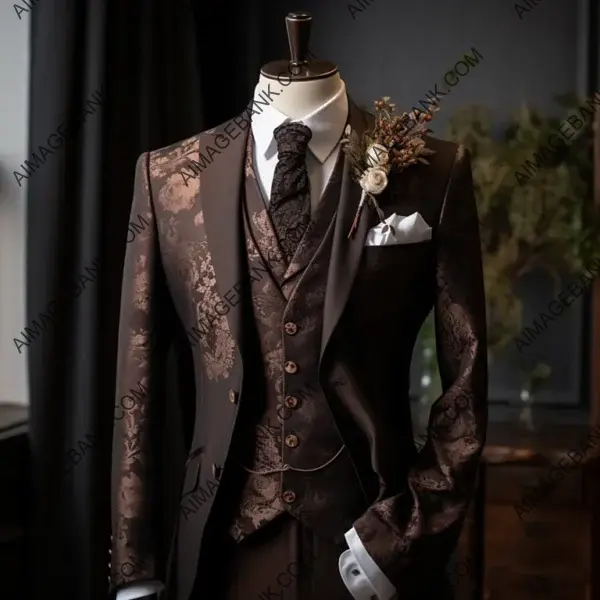 Elegant Dark Rust Wedding Suit for Men