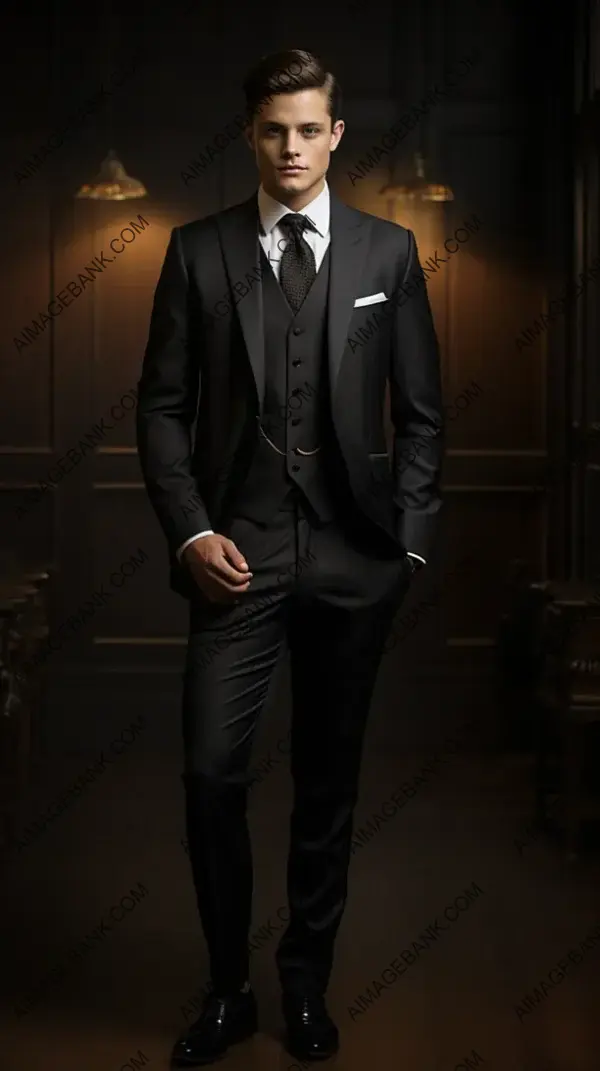 Formal Events: Men&#8217;s Classic Black Tuxedo