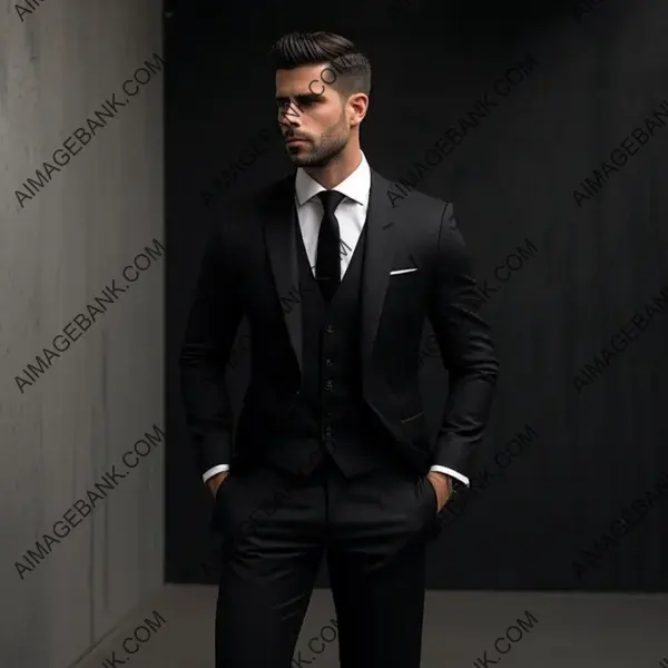 Pure Black Suit: Timeless Elegance for Men