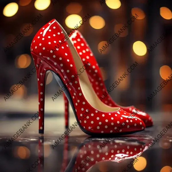 Stylish Heeled Shoes Pair: Red High Heels with Short Depth