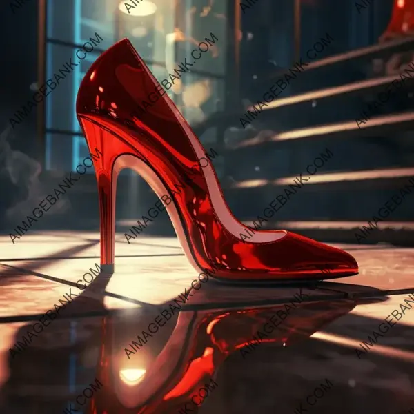 Time Delay Method: Red High Heels with Stylish Heeled Shoes Pair