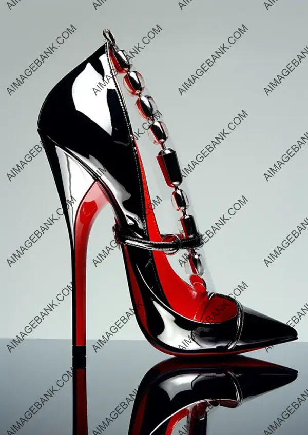 Glossy Product Photo of Balenciaga High Heels: Stylish Heeled Shoes