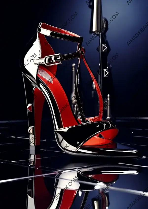 Glossy Product Photo of Balenciaga High Heels: Stylish Heeled Shoes