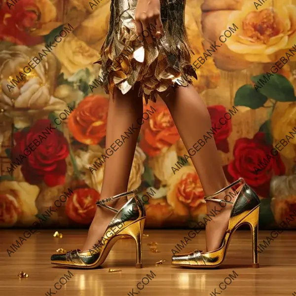 Striking Gold Metallic Platform Heels: Elegant and Bold