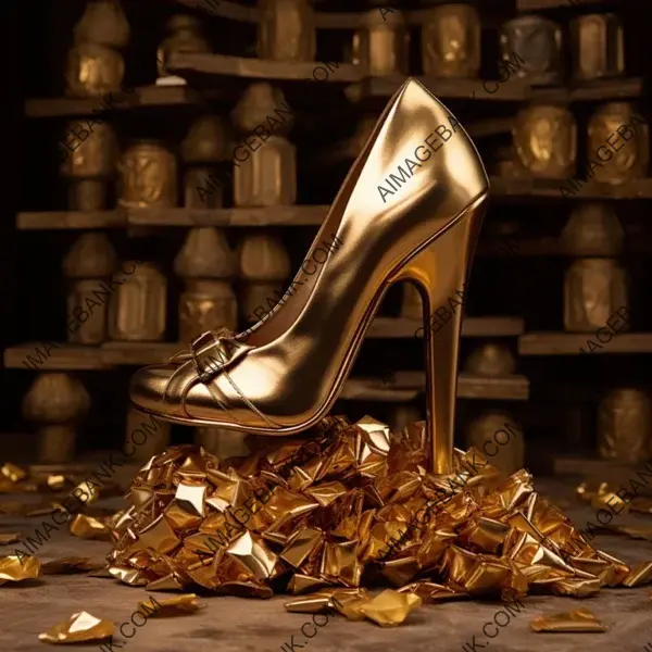 Art Meets Fashion: Striking Gold Metallic Platform Heels