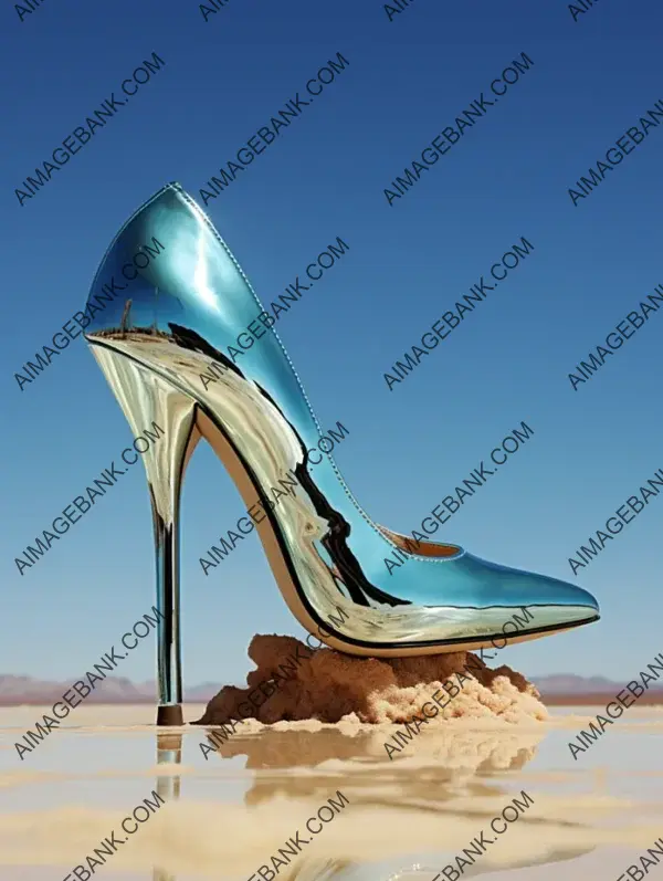 Opulent Dune-Inspired High Heel Shoes in Sky Blue