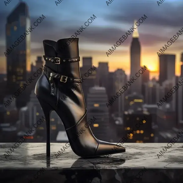 Exquisite Black Leather Ankle Boots: Close-Up