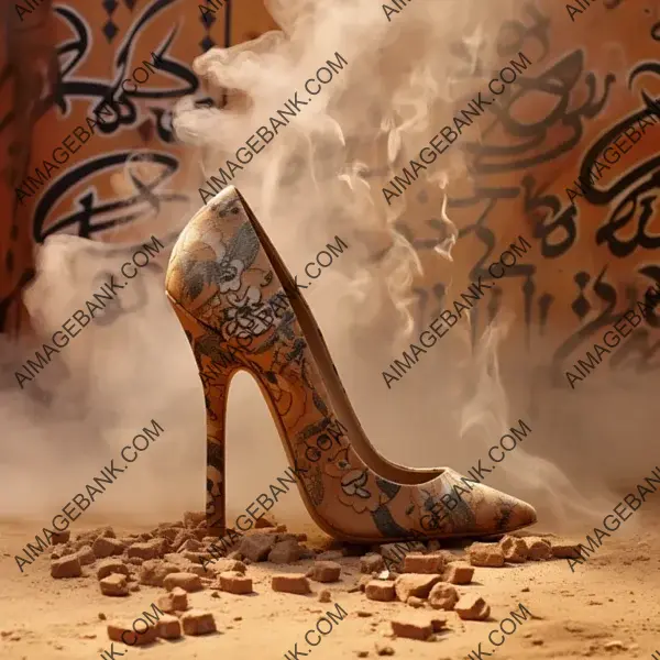 Stylish High Heels with Arabic Calligraphy: Bunch of Shoes