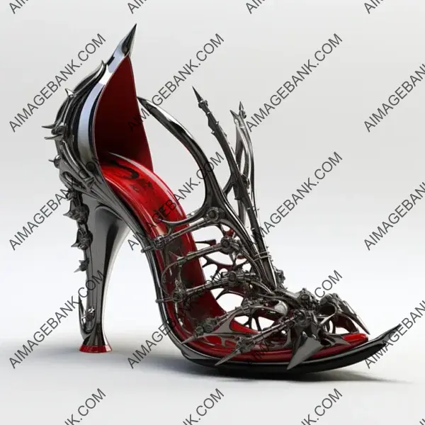 Fashion Forward: Cyber Metal Neo Tokyo High Heeled Shoes