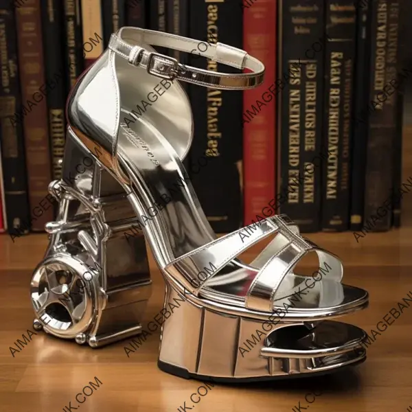 Exquisite Silver Metallic Platform Sandals with Heels