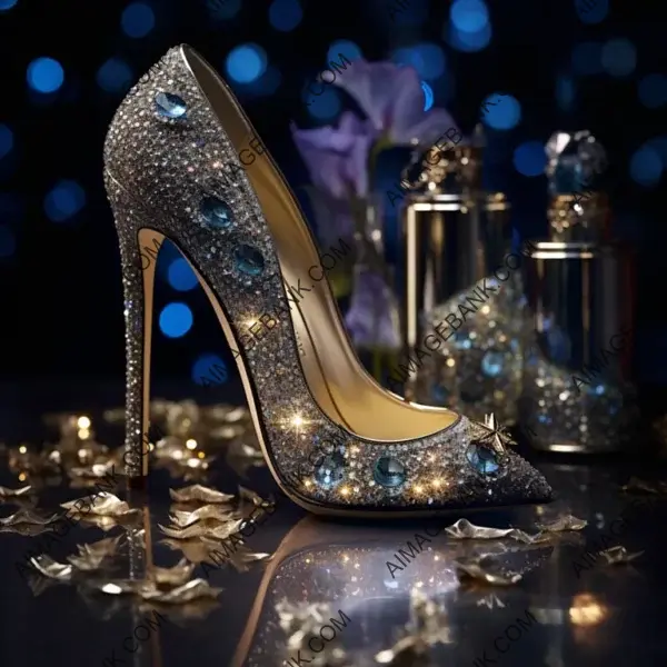 Stylish Presentation of Jimmy Choo&#8217;s Luxurious Crystal-Embellished Stilettos