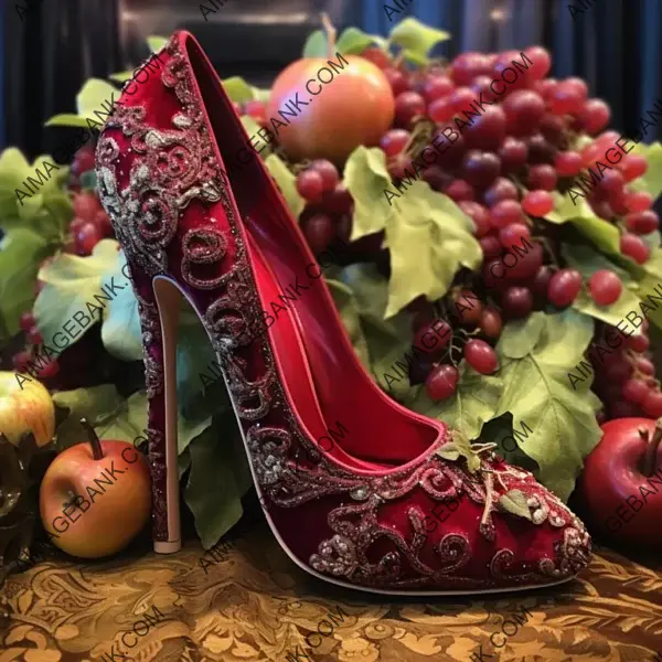 Plush and Decadent Velvet Heels in a Luxurious Fall Apple Orchard